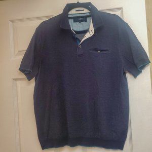 Mens Ted Baker London Navy Blue Polo Shirt short sleeve